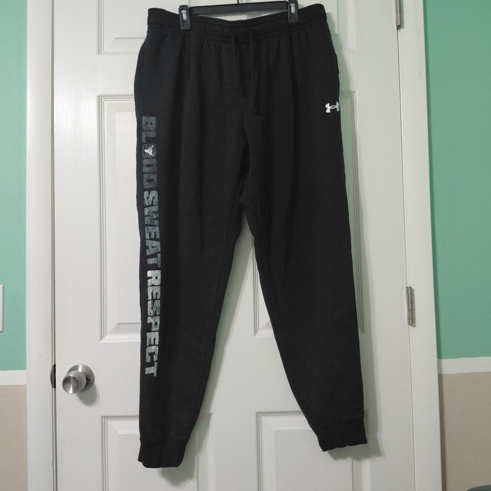 Under Armour Project Rock Blood Sweat Respect Sweatpants Men XXL Black Joggers